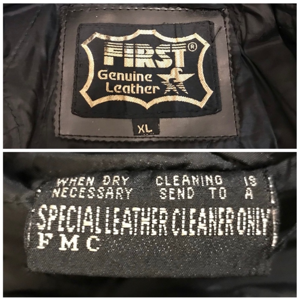 Vintage First Genuine Leather Motorcycle Jacket - Picture 6 of 7